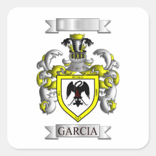 Quadratischer Aufkleber Familienname Garcia und Sc