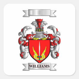 Quadratischer Aufkleber Familienname Williams und