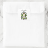 Quadratischer Aufkleber Li Nachname und Schild (Tasche)