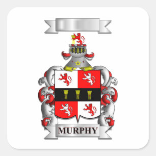 Quadratischer Aufkleber Murphy Nachname und Schild