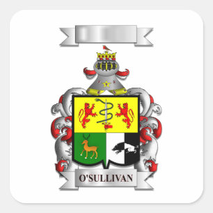 Quadratischer Aufkleber O'Sullivan Nachname und Sc