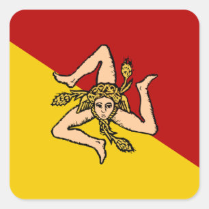 Quadratischer Aufkleber Siziliens