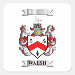 Quadratischer Aufkleber Walsh Familienname und Sch