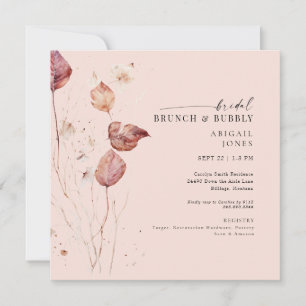 Quadratischer Braut-Blush-Brunch & Sprudel-Shower Einladung