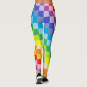 Quadratischer breiterer Spektrum-Regenbogen Leggings (Rückseite)