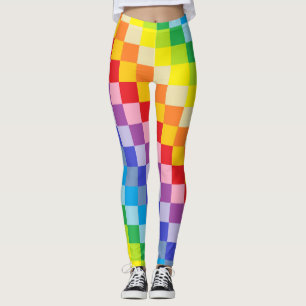 Quadratischer breiterer Spektrum-Regenbogen Leggings