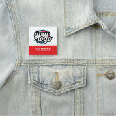 Quadratischer cooler Mitarbeiter-Pin-Name-Tag mit  Namensschild (Beispiel)