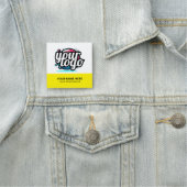 Quadratischer cooler Mitarbeiter-Pin-Name-Tag mit Namensschild (Beispiel)