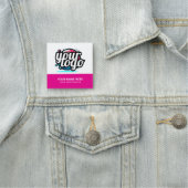 Quadratischer cooler Mitarbeiter-Pin-Name-Tag mit Namensschild (Beispiel)