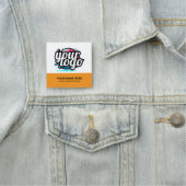 Quadratischer cooler Mitarbeiter-Pin-Name-Tag mit Namensschild (Beispiel)