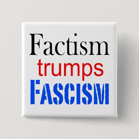 Quadratischer factism Knopf Button (Vorderseite)