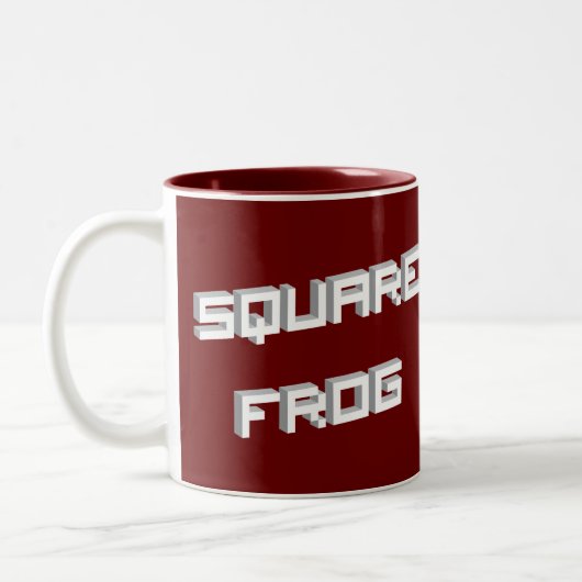 Quadratischer Frosch Zweifarbige Tasse (Links)