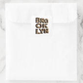 Quadratischer Gold BROOKLYN Sticker Druck (Tasche)