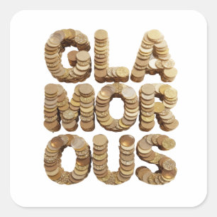 Quadratischer Gold GLAMOURÖSER Craft Aufkleber