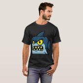 Quadratischer Hai Cartoon T-Shirt (Vorne ganz)
