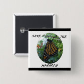 Quadratischer Knopf 2 Zoll, Monarch-Art #1 Button (Vorne & Hinten)