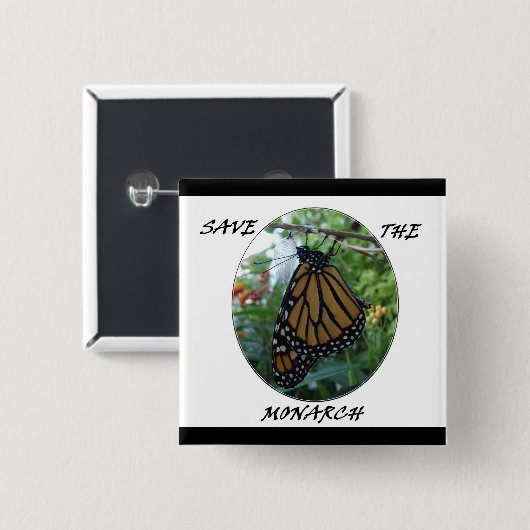 Quadratischer Knopf 2 Zoll, Monarch-Art #1 Button (Vorne & Hinten)