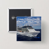 Quadratischer Knopf Berühmtenreflexion TA Button (Vorne & Hinten)