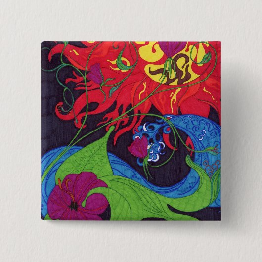 Quadratischer Knopf Button (Vorderseite)