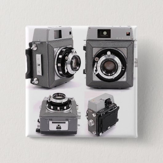 Quadratischer Knopf Button (Vorderseite)