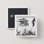 quadratischer Knopf/Button des Cryptozoology Button (Vorne & Hinten)