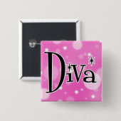 Quadratischer Knopf der Diva Button (Vorne & Hinten)