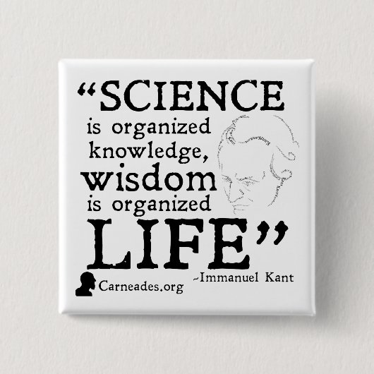 Quadratischer Knopf Immanuel Kants Button (Vorderseite)