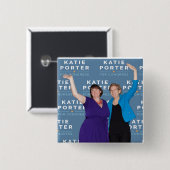 Quadratischer Knopf Katie Träger für Kongreß Button (Vorne & Hinten)