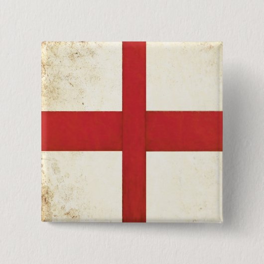 Quadratischer Knopf mit englischer Flagge in Button (Vorderseite)