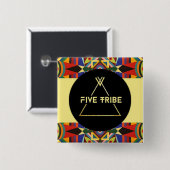 Quadratischer Knopf mit fünf Stämmen Button (Vorne & Hinten)