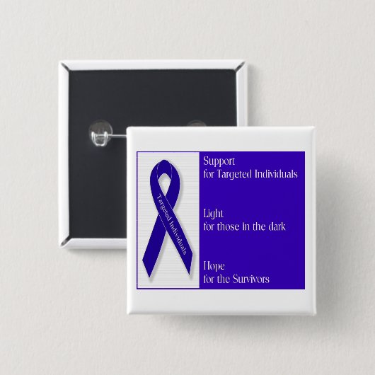 Quadratischer Knopf mit Indigo-Band-Logo Button (Vorne & Hinten)