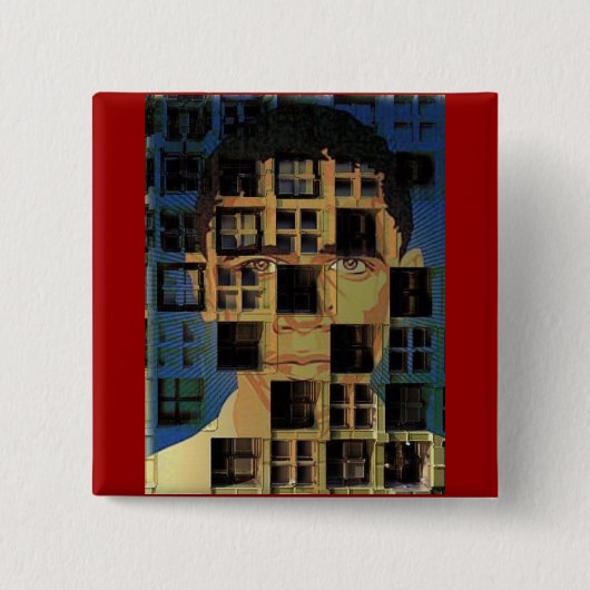 Quadratischer Knopf Obama Borg Button (Vorderseite)