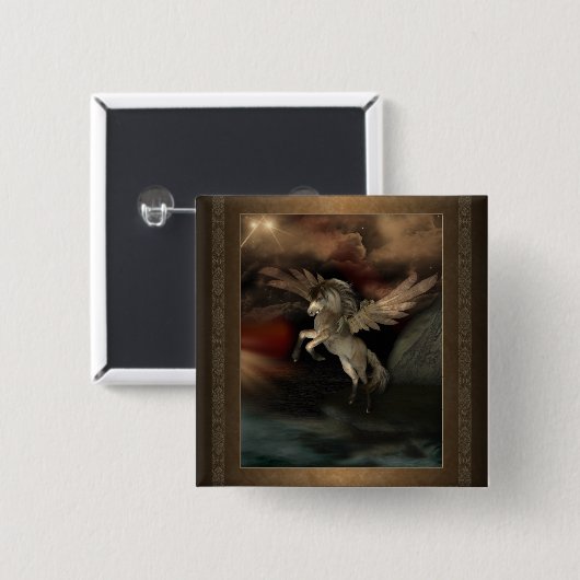 Quadratischer Knopf Pegasus Button (Vorne & Hinten)