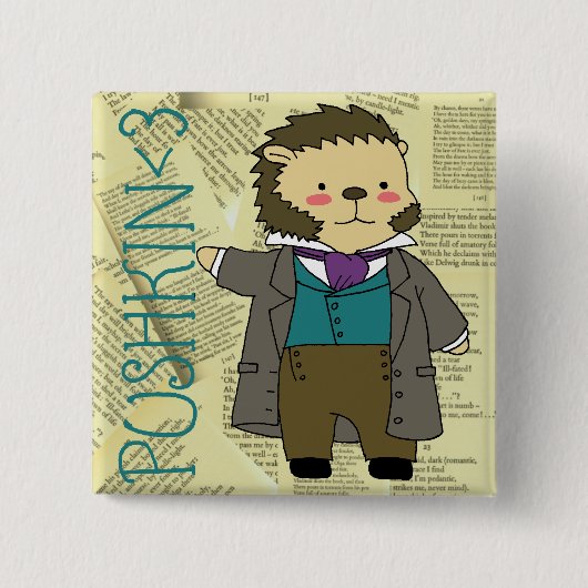 Quadratischer Knopf Pushkin Button (Vorderseite)