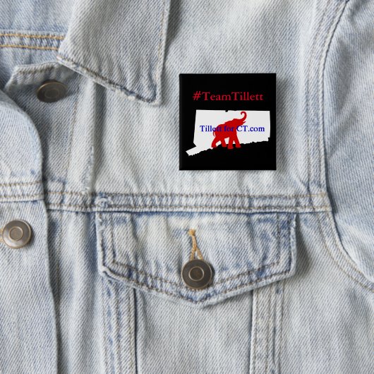 Quadratischer Knopf #TeamTillett Logo CT Button (Beispiel)