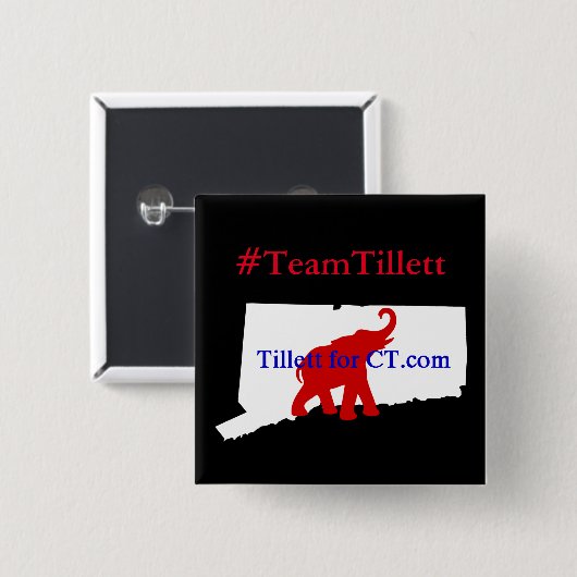 Quadratischer Knopf #TeamTillett Logo CT Button (Vorne & Hinten)