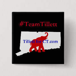 Quadratischer Knopf #TeamTillett Logo CT Button