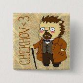 Quadratischer Knopf Tschechows Button (Vorderseite)