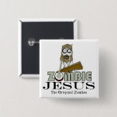 Quadratischer Knopf Zombie-Jesuss Button (Vorne & Hinten)