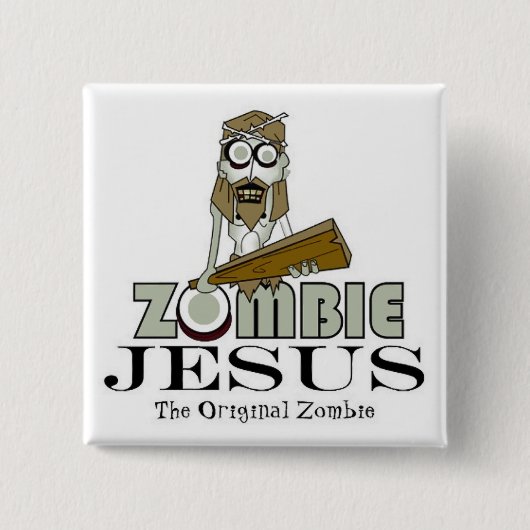 Quadratischer Knopf Zombie-Jesuss Button (Vorderseite)