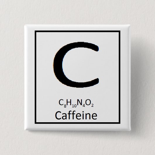 Quadratischer Koffeinknopf, 2 Zoll Button (Vorderseite)