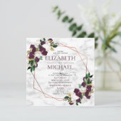Quadratischer Lila Pflaumenkoppler Geometrischer M Einladung (Stehend Vorderseite)