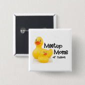 Quadratischer Logo-Knopf Button (Vorne & Hinten)