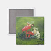 quadratischer Magnet "Fairy and Frog" (Vorderseite/Rückseite)