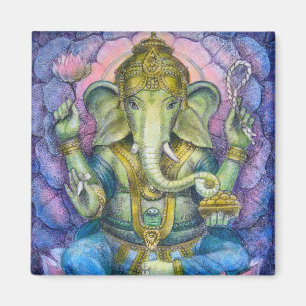 Quadratischer Magnet Lotuss Ganesha