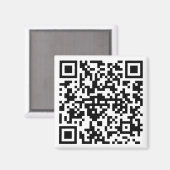 Quadratischer Magnet mit QR-Code (Vorderseite/Rückseite)