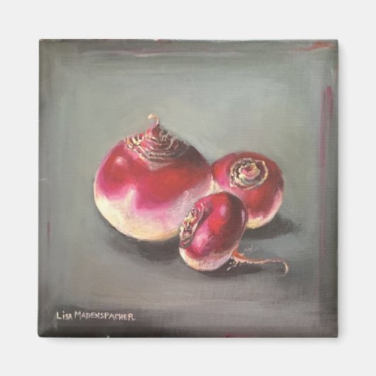 quadratischer Magnet mit roten Rüben (Vorne)