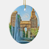 Quadratischer Park Washingtons, NYC Keramikornament (Rechts)