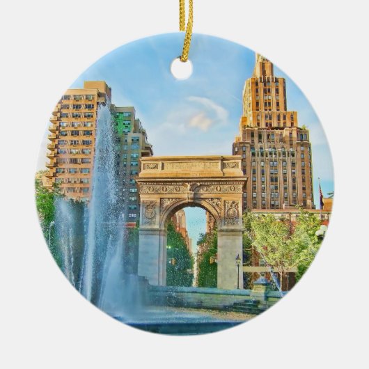 Quadratischer Park Washingtons, NYC Keramikornament (Vorne)