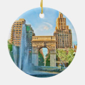 Quadratischer Park Washingtons, NYC Keramikornament (Hinten)